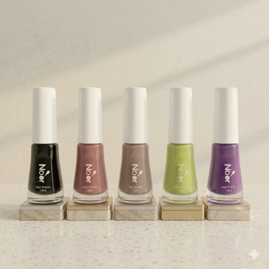 5 Colour set bundle Halal peelable and breathable nail polish