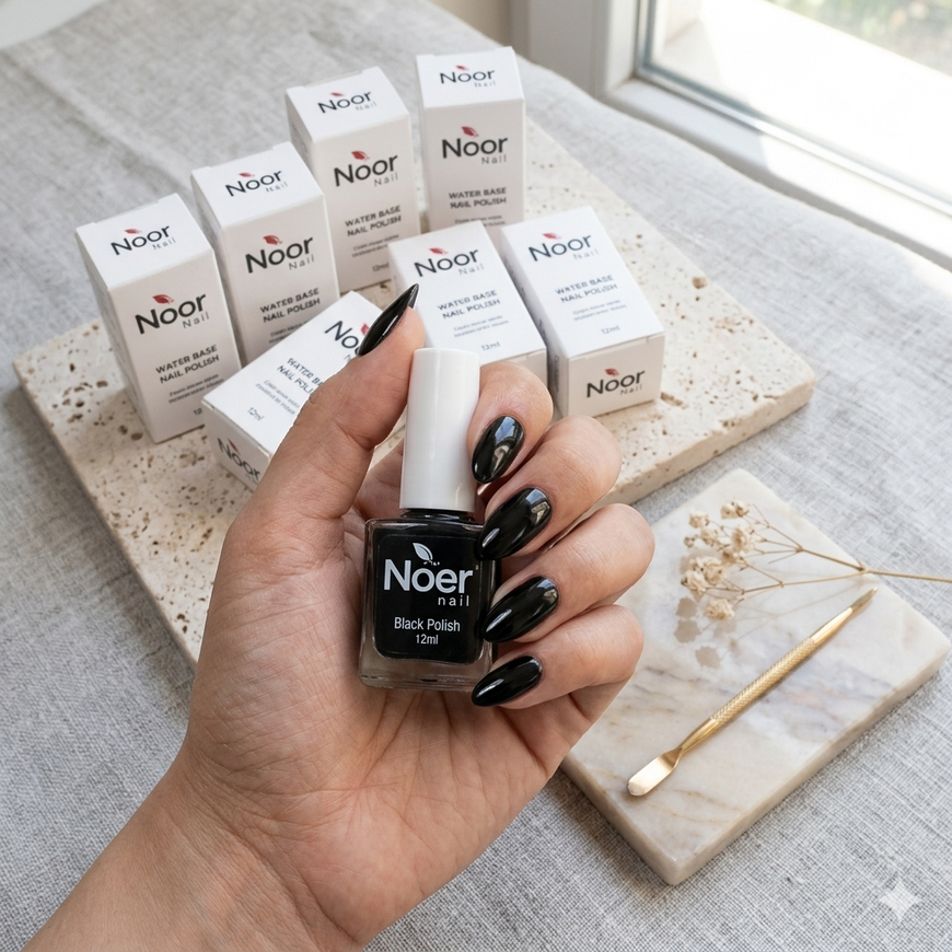 Black Halal peelable and breathable nail polish
