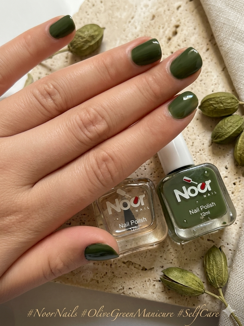 Green Halal peelable and breathable nail polish