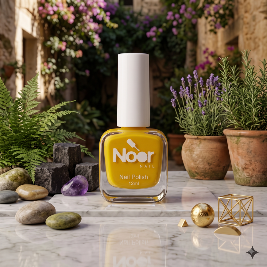 Yellow Halal peelable and breathable nail polish
