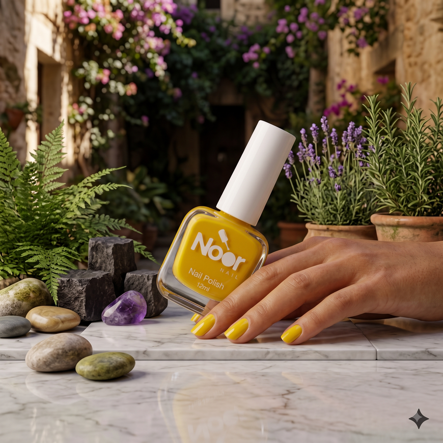 Yellow Halal peelable and breathable nail polish